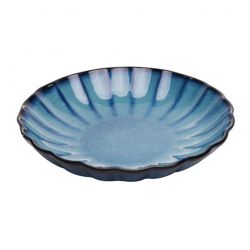 Prato 23cm Para Risoto De Cerâmica Scallop Azul